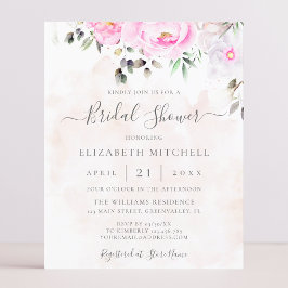 Pink Watercolor Floral Bridal Shower