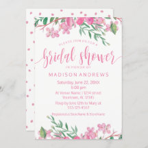 Pink Watercolor Floral Bridal Shower