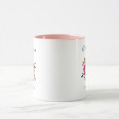 Pink Watercolor Floral Bridesmaid Tasse (Zentrum)