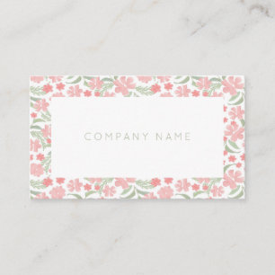 Pink Watercolor Floral Business Card Visitenkarte