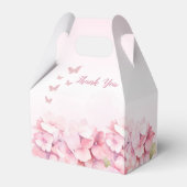Pink Watercolor Floral Butterfly Girl Babydusche Geschenkschachtel (Rückseite)