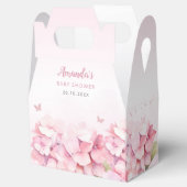 Pink Watercolor Floral Butterfly Girl Babydusche Geschenkschachtel (Geöffnet)