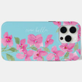 Pink Watercolor Floral Case-Mate iPhone Hülle (Rückseite (Horizontal))