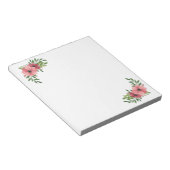 Pink Watercolor Floral Design Notepad Notizblock (angewinkelt)