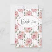 Pink Watercolor Floral Flor Flair Danke Karte (Vorderseite)