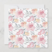 Pink Watercolor Floral Foil Balloon Baby Sprinkle Einladung (Rückseite)