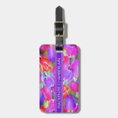 PINK Watercolor Floral Gepäckanhänger (Vorderseite vertikal)