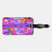 PINK Watercolor Floral Gepäckanhänger (Rückseite horizontal)