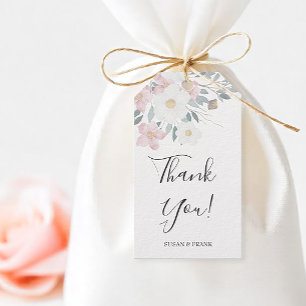 Pink Watercolor Floral Geschenkanhänger