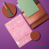 Pink Watercolor Floral Illustration Hochzeit Dankeskarte