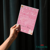 Pink Watercolor Floral Illustration Hochzeit Dankeskarte