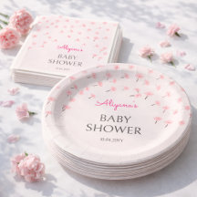 Pink Watercolor Floral Minimal Baby Shower