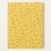 Pink Watercolor Floral Muster Hellgelb Planer (Rückseite)