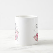 Pink Watercolor Floral Paris City Kaffeetasse (Mittel)