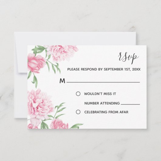 Pink Watercolor Floral Peñon | UAWG | Einladung (Vorderseite)