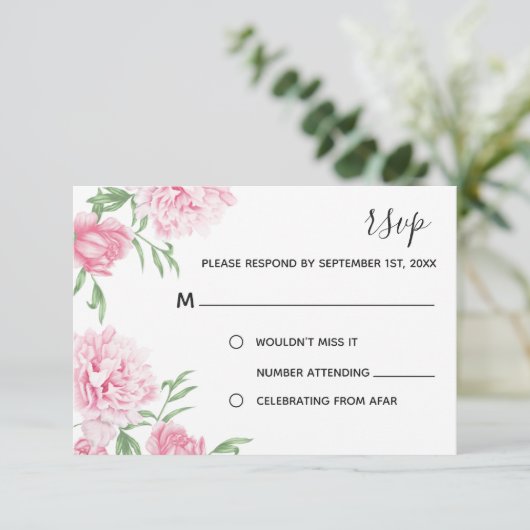 Pink Watercolor Floral Peñon | UAWG | Einladung (Stehend Vorderseite)