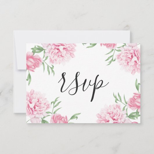 Pink Watercolor Floral Peñon | UAWG | Einladung (Rückseite)