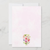 Pink Watercolor Floral Stiefmütterchen Hochzeit Einladung (Rückseite)