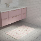 Pink Watercolor Floral Stripe Pattern Badematte