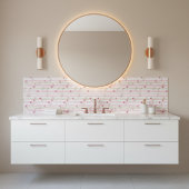 Pink Watercolor Floral Stripe Pattern Fliese