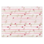 Pink Watercolor Floral Stripe Pattern Tischdecke (Vorderseite (Horizontal))