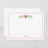 Pink Watercolor Floral Swak Note Card Mitteilungskarte (Vorne/Hinten)