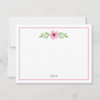 Pink Watercolor Floral Swak Note Card