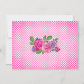 Pink Watercolor Floral Taufe Foto Vielen Dank Dankeskarte (Rückseite)