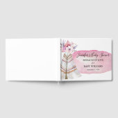 Pink Watercolor Floral Tribal Teepee Baby Dusche Gästebuch (Voll)