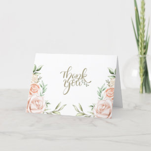 Pink Watercolor Floral Vielen Dank Dankeskarte