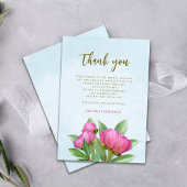 Pink Watercolor Floral Vielen Dank Dankeskarte