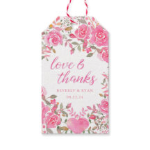 Pink Watercolor Floral Vielen Dank