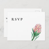 Pink Watercolor Floral Wedding RSVP | Optionen Einladungspostkarte (Vorne/Hinten)
