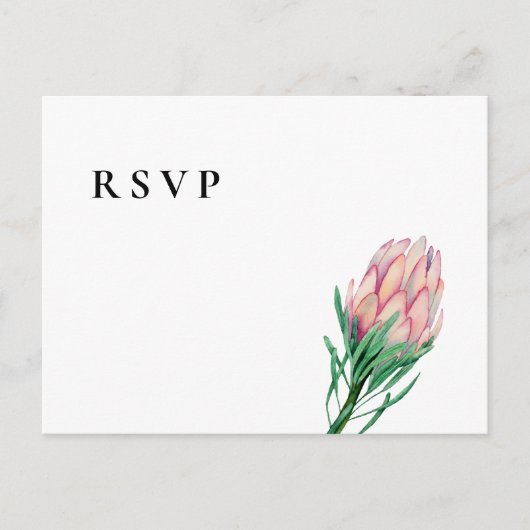 Pink Watercolor Floral Wedding RSVP | Optionen Einladungspostkarte (Vorderseite)