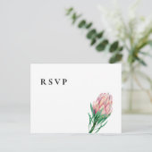 Pink Watercolor Floral Wedding RSVP | Optionen Einladungspostkarte (Stehend Vorderseite)