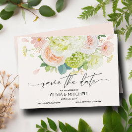 Pink Watercolor Florals Hochzeit Save The Date