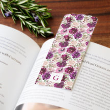 Pink Watercolor Florals Monogramm