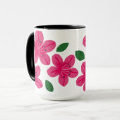 Pink Watercolor Flower Mug Tasse (Vorderseite Links)