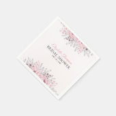 Pink Watercolor Flowers Bridal Shower Serviette (Ecke)