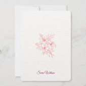 Pink Watercolor Flowers Twenty One Birthday Einladung (Rückseite)