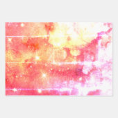 Pink Watercolor Galaxy Geschenkpapier Set (Vorderseite)