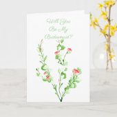 Pink Watercolor Garden Bouquet Karte (Gelbe Blume)