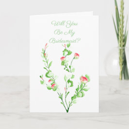 Pink Watercolor Garden Bouquet Karte