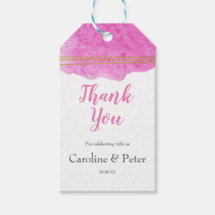 Pink Watercolor Gefallen Vielen Dank für Ihre Gesc Geschenkanhänger
