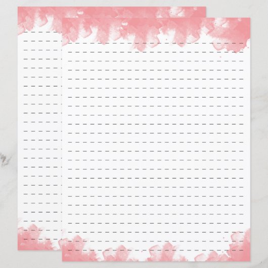 Pink Watercolor gestrichelte Papiertaschentücher (Vorne/Hinten)