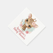 Pink Watercolor Giraffe Kinderdusche Serviette (Ecke)