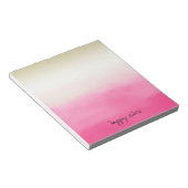 Pink Watercolor Glam Gold Gefärbte Krawatte Notizblock (angewinkelt)