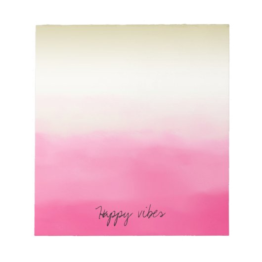 Pink Watercolor Glam Gold Gefärbte Krawatte Notizblock (Vorderseite)
