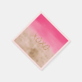 Pink Watercolor Glam Gold Gefärbte Krawatte XOXO G Serviette (Ecke)