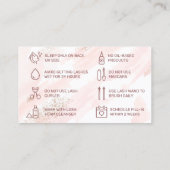 Pink Watercolor Glitzer Aftercare Card Visitenkarte (Rückseite)